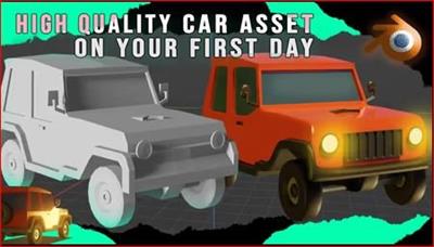 Skillshare - Create a Realistic 3D Car Model on your First Day in Blender - [Modeling from low-poly to high-poly]