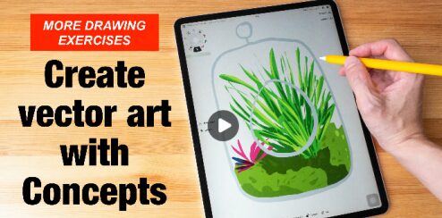 More Drawing Exercises with Concepts app: Create Vector Art with Ease