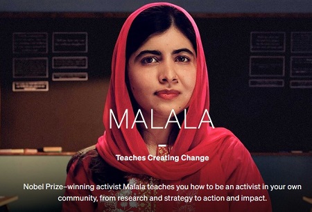 MasterClass - Malala Yousafzai to Teach Creating Change