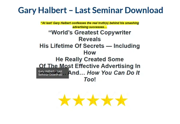 Gary Halbert – Last Seminar Download