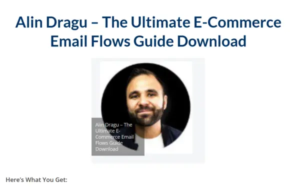 Alin Dragu – The Ultimate E– Commerce Email Flows Guide Download