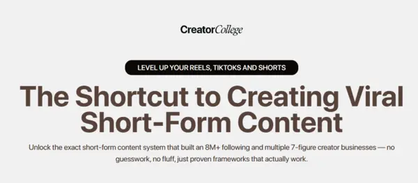 Creator College – Short– Form Content Playbook Download
