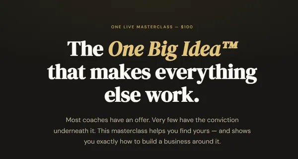 Jon Brosio – One Big Idea Masterclass Download