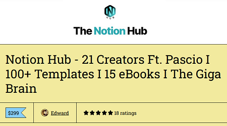Notion Hub - 21 Creators Ft. Pascio I 100+ Templates I 15 eBooks I The Giga Brain